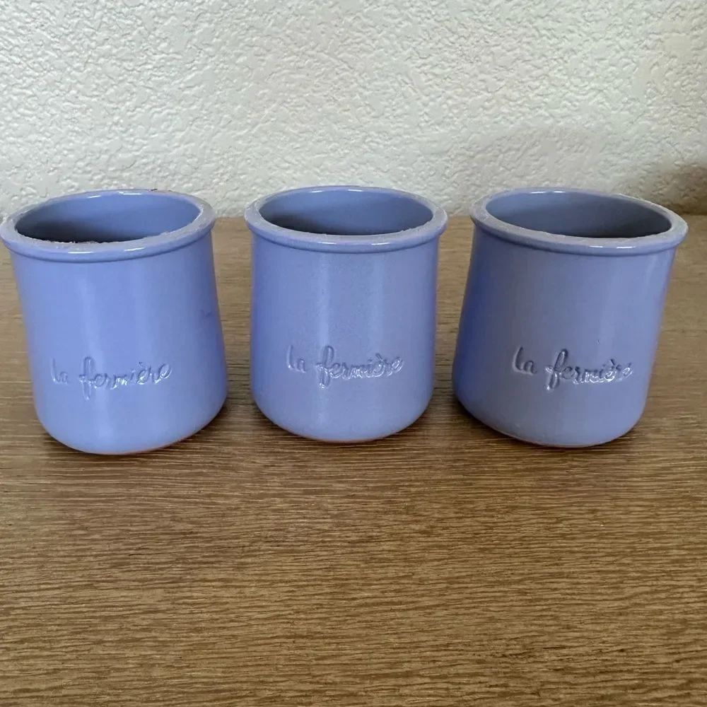Le Fermiere Purple Ceramic Yogurt Planter Pots
